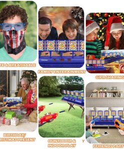 SWEMNED Running Shooting Targets for Nerf Gun Practice,Upgrade 5 Targets Auto Reset /3 Game Mode Electronic Scoring Digital Moving Target, Ideal Gift Toy for Age 6,7,8,9,10,12,13+ Year Old Kid/Boys Blue 16 91w6RtavoLL