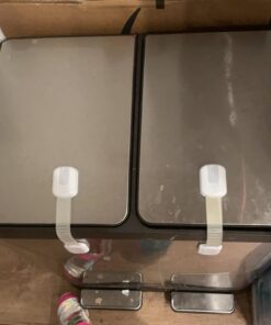 Child Safety Strap Locks (10 Pack) Baby Locks for Cabinets and Drawers, Toilet, Fridge & More. 3M Adhesive Pads. Easy Installation, No Drilling Required, White/Gray 46 91wFU6PjpOL