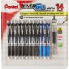 Pentel EnerGel RTX Retractable Metal Tip Pen, 0.7mm, 9 Black Ink, 3 Blue Ink with 2 Refills (BL77O14C) 12 Pack with Refills Black/Blue 14 91wGb1zyuJL