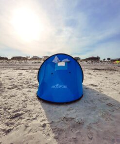 Abco Small Pop Up Tent and Automatic Instant Portable Cabana Beach Small Tent - 2 Person Pop Up Tent - 2 Doors Emergency Tent - Water-Resistant, UV Protection Sun Shelter with Carrying Bag (Sky Blue) 43 91wHea1eQdL