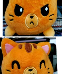TeeTurtle - The Original Reversible Cat Plushie - Orange Tabby - Cute Sensory Fidget Stuffed Animals That Show Your Mood Happy + Angry Orange Tabby 23 91wInYVny0L