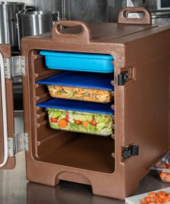 Carlisle FoodService Products Cateraide Insulated Front Loading Food Pan Carrier with Handles for Catering, Events, And Restaurants, Plastic, 5 Pan, Brown 23 91wLPA8RFlS