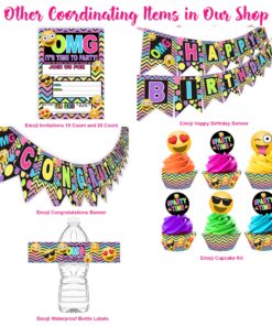 Emoji Rainbow Invitation - 10 Invitations + 10 envelopes - Tween Teen Birthday Graduation Party 3 91wWruzjDJL