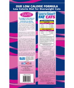 Natural Balance Fat Cats Low-Calorie Dry Cat Food for Overweight Adult Cats, Chicken Meal, Salmon Meal, Garbanzo Beans, Peas & Oat Groats Recipe, 6 Pound (Pack of 1) Chicken Meal, Salmon Meal, Beans, Peas, Oats 6.00 Pound (Pack of 1) 16 91wXnFbd7YL