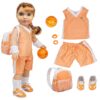 Dress Along Dolly Basketball Uniform Outfit for 18" Girl Dolls (8 Piece Set) - Includes Premium Handmade Doll Clothes & Accessories- Costume Sports Apparel for Doll, Gift for Girls Kids Birthday 10 91wYrboCrL