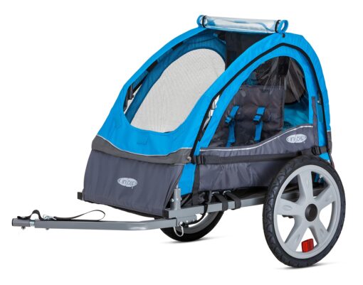 Instep Bike Trailer for Toddlers, Kids, Single and Double Seat, 2-In-1 Canopy Carrier, Multiple Colors Blue Single Seat