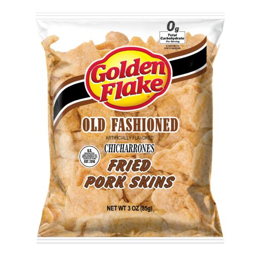 Golden Flake Pork Rinds, Original â€“ Keto Friendly Snack with Zero Carbs per Serving, Light and Airy Pork Skins with the Perfect Amount of Salt, 3 Oz - Pack of 16 3.00 Ounce (Pack of 16)