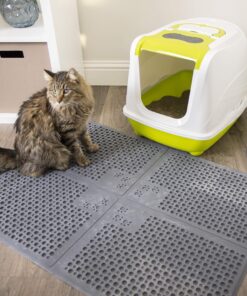 Petlinks Purr-fect Paws Multipurpose Cat Litter Mat - Gray, Extra Large X-Large 31 91weX0KtTgL