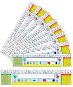 Carson Dellosa 36 Pc. Traditional Manuscript Name Plates for Desks, Name Plates for Classroom with Alphabet and Number Line Strips for Desks, Shapes & Number Chart, Desk Name Tags Classroom Traditional Manuscript: Grades 1-3