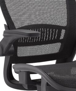 Amazon Basics Ergonomic Adjustable High-Back Chair with Flip-Up Arms and Headrest, Contoured Mesh Seat - Black, 25.5"D x 26.25"W x 49.25"H 17 91wtWjVSHUS