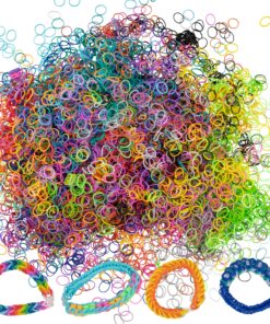 Loom Rubber Bands 4800 pc Refill Kit w 16 Unique Rainbow Colors (300 of Each) & 200 Clips - Works w All Rubber Band Jewelry Looms - DIY Gift for Girls Boys & Bracelet Making Craft for Kids and Camps 15 91wvJjwtTnL