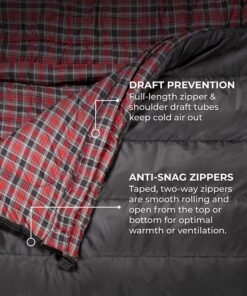 TETON Sports Mammoth Queen Size Sleeping Bag- Double Sleeping Bag – A Warm Bag The Whole Family can Enjoy – Great Sleeping Bag for Camping, Hunting and Base Camp. Compression Sack Included Grey Mammoth 20F 22 91wxMwRVGsL