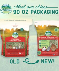Oxbow Animal Health Western Timothy Hay - All Natural Hay for Rabbits, Guinea Pigs, Chinchillas, Hamsters & Gerbils -Veterinarian Recommended- Grown in the USA-90 oz. 5.62 Pound (Pack of 1) 20 91wyvvXfPvL