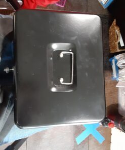 Jssmst Large Locking Cash Box with Money Tray, Lock Box with Security Cable Metal Money Box with Key Lock, Black, CB02304XL Black Key Lock 36 91wzxTAqA0L