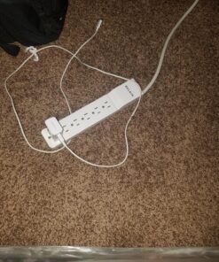 Belkin Power Strip Surge Protector - 6 AC Multiple Outlets - Flat Rotating Plug, 8 ft Long Heavy Duty Extension Cord for Home, Office, Travel, Computer Desktop & Charging Brick - White (720 Joules) 8' 35 91x0QKMQ9AL