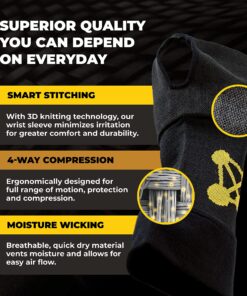 CopperJoint Wrist Brace for Carpal Tunnel Relief - Wrist Compression Sleeve and Tennis Wrist Support - Ideal for Tendonitis, Golf, Yoga, Typing and Gaming - Copper Infused Nylon (Pair, Small) Pair- Small 11 91x3Ald2NyL