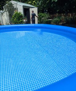 Intex 26175EH Easy Set 15 Feet by 42 Inch Round Inflatable Outdoor Backyard Above Ground Swimming Pool Set with Cover, Ladder, and Filter, Blue 15FT x 42IN 55 91xB5zfc1vL 1