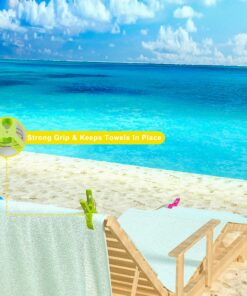 ECROCY Beach Chair Towel Clips on Cruise, 8 Pack Large Clamps,Clothes Pegs,Beach Towel Holder to Keep Your Towel from Blowing Away,Heavy Duty and in Bright Colors Single Thickness - 8 Pack 11 91xBmDG6BDL