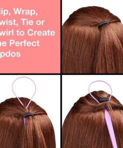 Conair Topsy Tail Hair Tool, Ponytail Hair Loop Styling Tool with Hair Ties Hair Styling Kit Included, 5-Piece Set Black 24 91xEiak7FVL