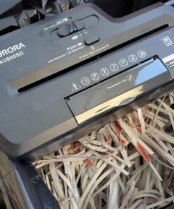 Aurora AU800SD Professional Strip Cut Paper Shredder/CD/Credit Card Shredder Without Wastebasket, 8-Sheet Strip-Cut No Basket, Black 8-sheet StripCut w/o basket 29 91xFaXLm3BL