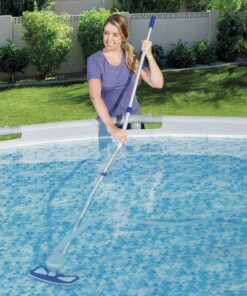 Bestway 58234 Above Ground Pool Cleaning & Maintenance Accessories Set Kit for Filter Pumps with a 530 GPH Flow Rate - Blue 1 pack 17 91xMWPf8RaL