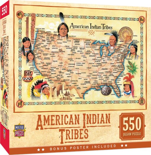 MasterPieces 550 Piece Jigsaw Puzzle For Adults, Family, Or Kids - American Indian Tribes - 18"x24"