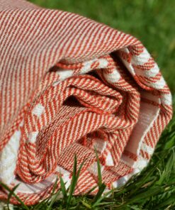 Dandelion - Basic Pattern - 100% Naturally-Dyed Cotton Turkish Towel Peshtemal - 71x39 Inches - Red 14 91xUF2XFi9L