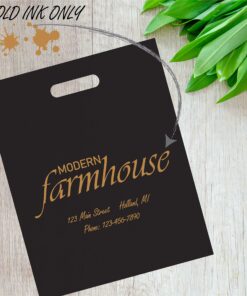 100 Black Frosted Merchandise Bag, 12"x15" with Die Cut Handle, No Gusset, 2.0 Mil. Custom Printed Black 12"x15" 6 91xVlYv0GfL