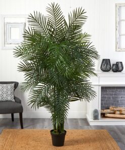 Nearly Natural 5390 Areca Palm UV Resistant Tree, 6.5-Feet, Green,85" x 9" x 9" 85" x 9" x 9" 16 91xWAvjwDL