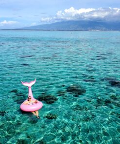 Jasonwell Giant Inflatable Mermaid Tail Pool Float with Fast Valves Summer Beach Swimming Pool Party Lounge Raft Decorations Toys for Adults Kids (Pink) Pink - XL 37 91xcDPz8emL