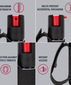 SABRE Runner Pepper Gel, Maximum Police Strength OC Spray, Reflective Hand Strap for Easy Carry & Quick Access, 35 Bursts, Secure & Easy to Use Safety, Optional Clip-On Alarm & LED Armband Combos Black Runner 32 91xeZZ Oj4L 1