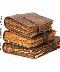 CLA Journal, Vintage Leather Journal, 200 Handmade Deckle Edge Paper Journal, Leather Sketch Book, Leather Notebook, Leather Journal for Women, Leather Journal for Men (8 x 6 Inch, Vintage Brown) 8 x 6 Inch 10 91xf6W9ZL