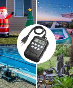 BN-LINK 7 Day Outdoor Heavy Duty Digital Programmable Timer BND/U78, 125VAC, 60Hz, Dual Outlet, Weatherproof, Heavy Duty, Accurate For Lamps Ponds Christmas Lights 1875W 1/2HP ETL Listed 28 91xfHTARbyL