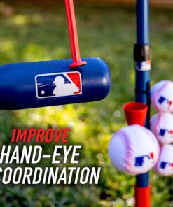 Franklin Sports Grow-with-Me Kids Baseball Batting Tee + Stand Set for Youth + Toddlers - Youth Baseball, Softball + Teeball Hitting Tee Set for Boys + Girls Grow With Me Tee - MLB Baseball 30 91xh9GtMeyL