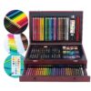 Art 101 Doodle and Color 142 Pc Art Set in a Wood Carrying Case, Includes 24 Premium Colored Pencils, A variety of coloring and painting mediums: crayons, oil pastels, watercolors; Portable Art Studio Multicolor 59 91xhTIV9yS