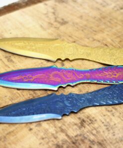 Alternative view of Aeroblades 3 Pcs Set Dragon Etched Throwing Knife (AB6MS)
