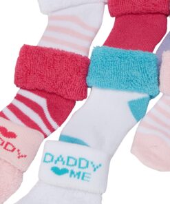 Luvable Friends Unisex Baby Newborn and Baby Terry Socks 0-6 Months Pink Daddy 5 91xqv3dfu5L