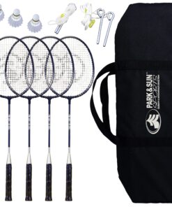 Park & Sun Sports Portable Outdoor Badminton Net System with Carrying Bag and Accessories: Sport Series 15 91xsA5WeSL 1