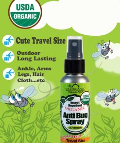 US Organic Mosquito Repellent Anti Bug Outdoor Pump Sprays, USDA Certification, Cruelty Free, Proven Results by Lab Testing, Deet-Free (2 oz - Value 2 Pack) Travel Size 2 Fl Oz (Pack of 2) 9 91xtrgc0kL