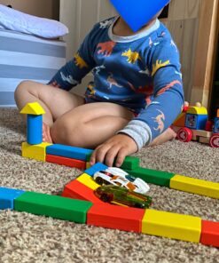 Melissa & Doug Wooden Building Block Set - 200 Blocks in 4 Colors and 9 Shapes 21 91y1kw256bL