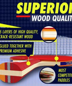 NIBIRU SPORT Ping Pong Paddle Sets - Professional Table Tennis Paddles, Balls, Storage Case - Table Tennis Rackets & Game Accessories 4 Paddle Set 30 91yABw4jGL