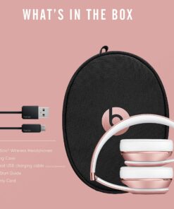 Beats Solo3 Wireless On-Ear Headphones - Apple W1 Headphone Chip, Class 1 Bluetooth, 40 Hours of Listening Time, Built-in Microphone - Rose Gold (Latest Model) Without AppleCare+ 38 91yB4dByhPL