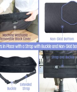 Aeris Large Seat Cushion for Office Chairs - Memory Foam Chair Cushion for Sciatica Pain for Sitting Long Hours & Driving-Perfect for Car &Truck Seats, Wheelchairs, Tailbone Pain- Washable Cover Black 32 91yBOpMsJbL