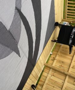 Stylish Camping Outdoor Patio / RV Camping Mat - Swirl (Black/White, 9-Feet x 12-Feet) 9x12 Black/White 28 91yBsJKeKbL