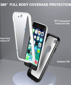 ImpactStrong iPhone 7/8 Case, Ultra Protective Case with Built-in Clear Screen Protector Full Body Cover for iPhone 7 2016 /iPhone 8 2017 (White) White 18 91yD2jyENlL