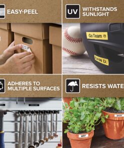 DYMO Standard D1 45018 Labeling Tape ( Black Print on Yellow Tape , 1/2'' W x 23' L , 1 Cartridge) 1/2" Black on Yellow 11 91yEmHOfZbL 6