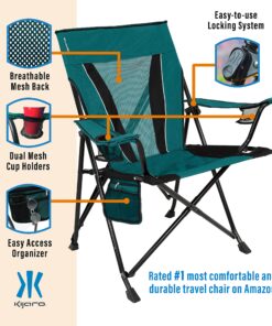 Kijaro XXL Dual Lock Portable Camping Chair - Supports Up to 400lbs - Enjoy The Outdoors in a Versatile Folding Chair, Sports Chair, Outdoor Chair & Lawn Chair Cayman Blue Iguana 13 91yKcTkTwYL 1