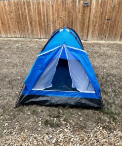 2-Person Camping Tent – Includes Rain Fly and Carrying Bag – Lightweight Outdoor Tent for Backpacking, Hiking, or Beach by Wakeman Outdoors Dome Blue 44 91yMf9VNGL