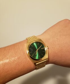 Nixon Time Teller A045. 100m Water Resistant Watch (37mm Stainless Steel Watch Face) All Gold / Green 24 91yOnYEfTqL 1