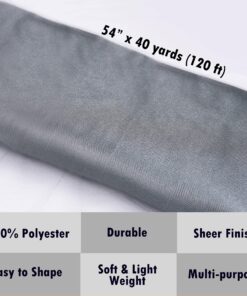 Alternative view of Craft And Party, Silver Fabric Tulle Roll 54 Inch by 40 Yards (120 ft) Fabric Tulle Bolt for DIY Tutu Skirt, Wedding and Decoration (Silver) 54" x 40 yards